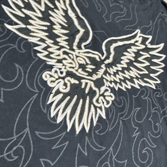 Avirex Shirt Mens XXL Eagle Shirt Black Crewneck Short Sleeve Tee - Picture 5 of 6